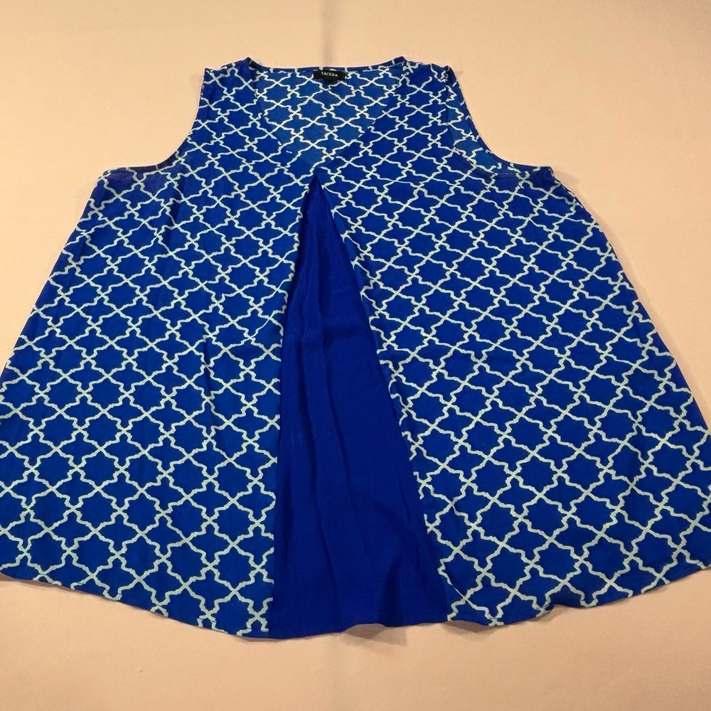 Tacera Blue Spring/Summer Blouse. Sz XL. NWOT. Very cute!!!